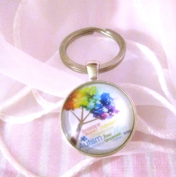 Autism Necklace Keychain Set - Picture 2 of 3